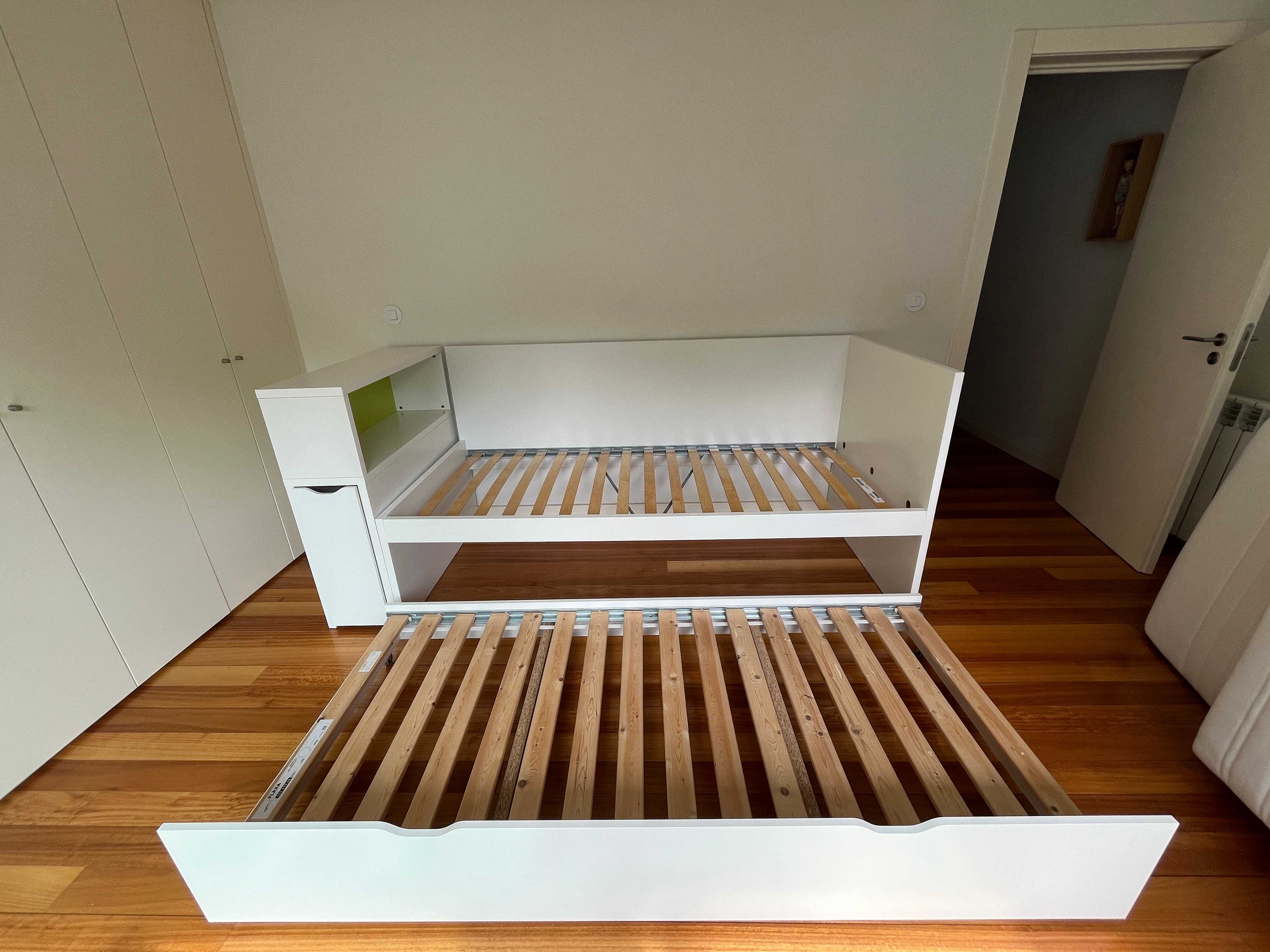 Cama 90x200cm com gavetão e cabeceira FLAXA IKEA