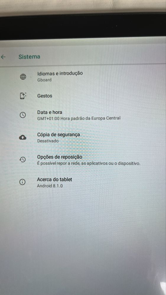 Tablet Lenovo 10" Android 8.1, 16GB, com carregador
