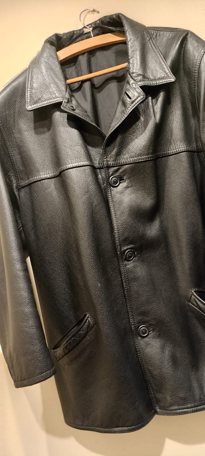 Kurtka płaszcz skorzana skóra męska XL