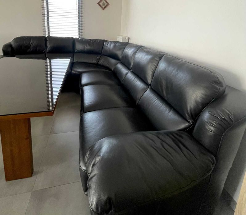 Skórzany Narożnik Czarna Skóra Naturalna od Bydgoskie Meble