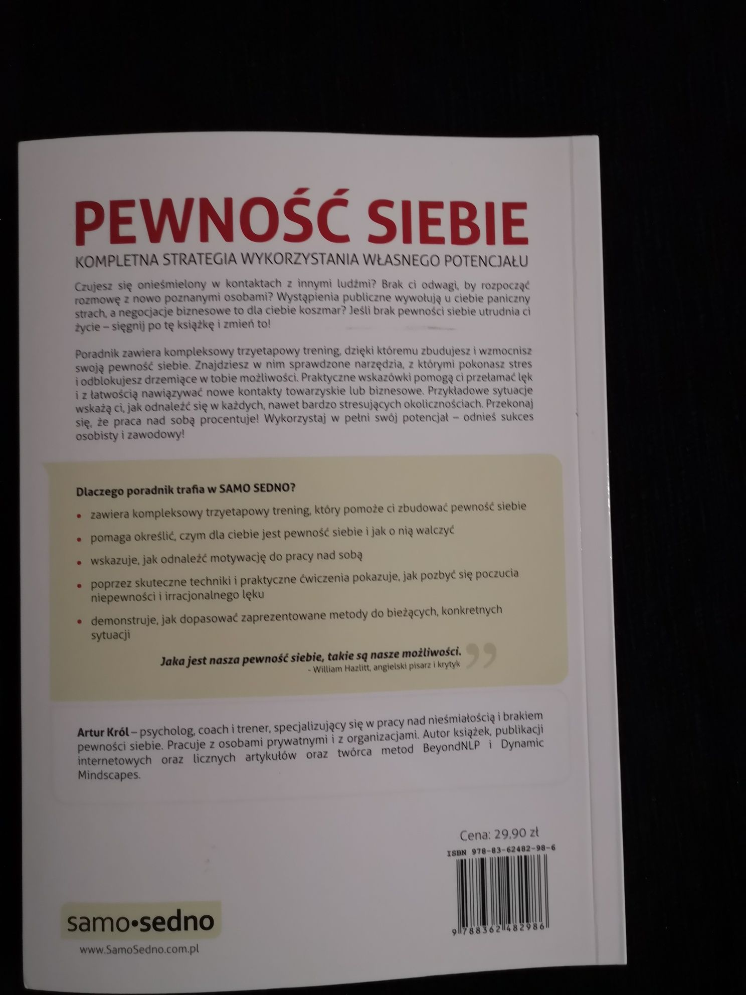 Książka pewność siebie Artur Król