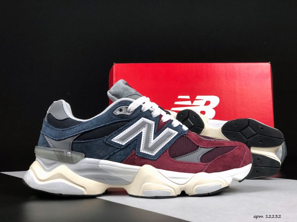 РОЗПРОДАЖ! Кросівки New Balance 9060 Бордовий з темно синім | 37-46