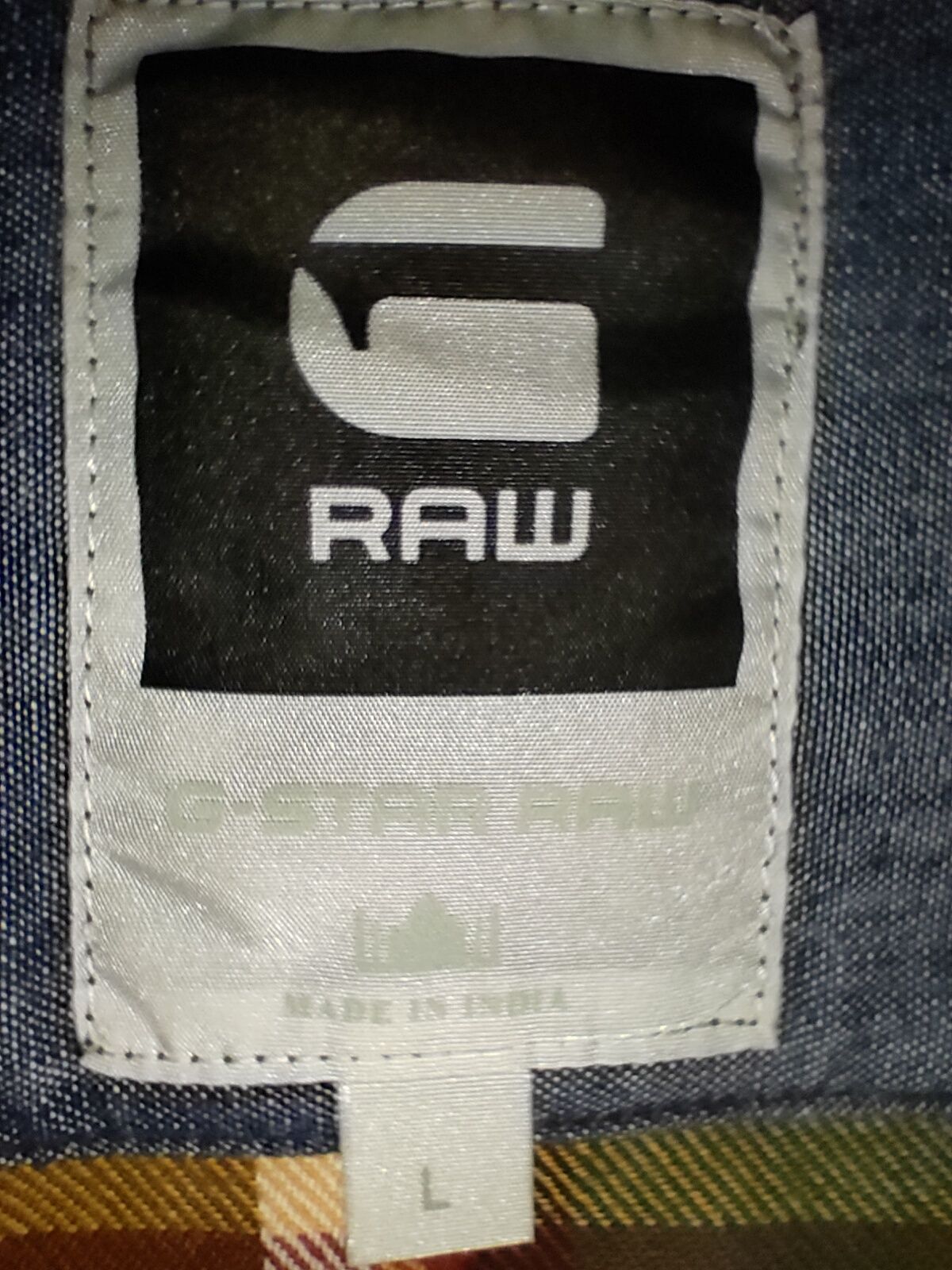 G-STAR Raw denim koszula w kratę męska roz L