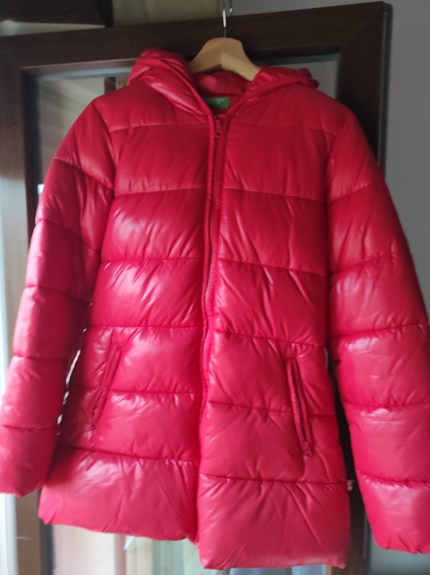 Casaco acolchoado Benetton vermelho