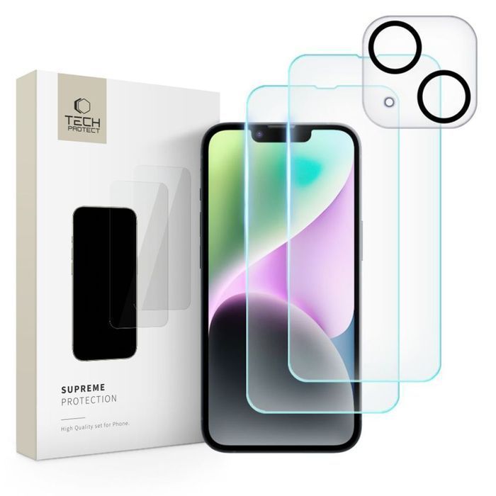 Szkło Hartowane Tech-Protect Supreme Set 3-Pack Iphone 14 Clear