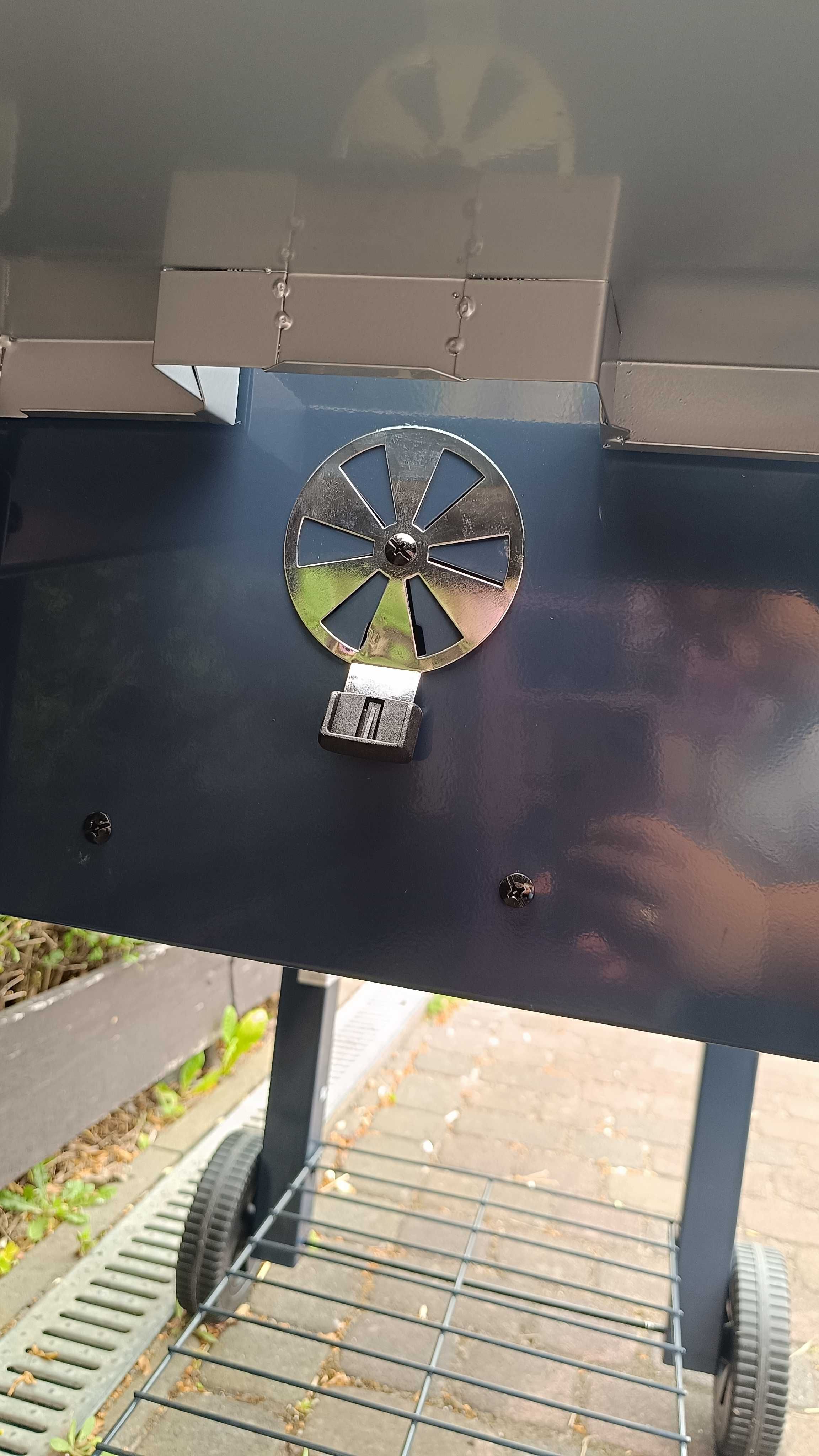 SOLIDNY GRILL węglowy LANDMANN DORADO ruszt żeliwny 56x42 2Xpokrywa