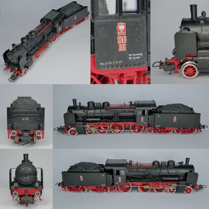Zestaw lokomotywy parowej z wagonami skali H0