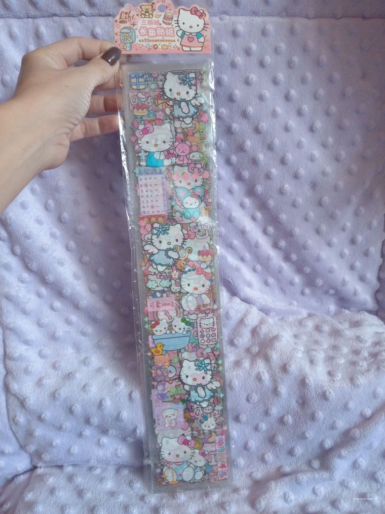 20 dużych arkuszy naklejki hello kitty
