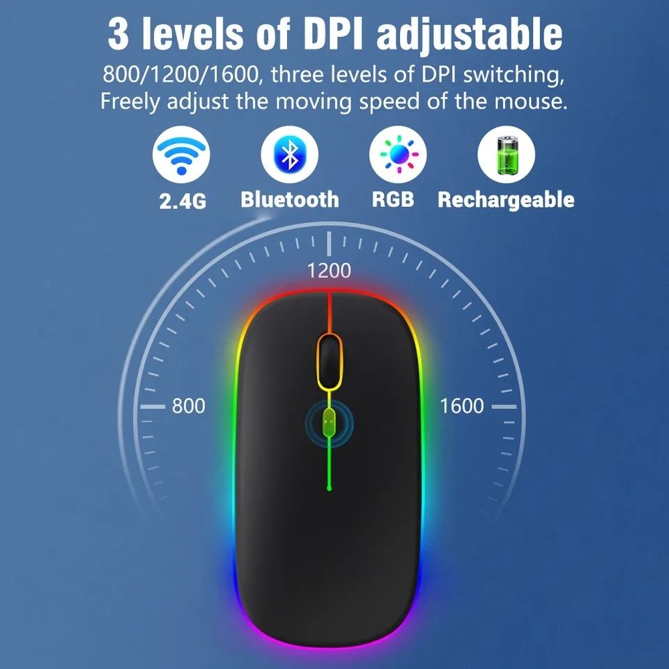 Клавіатура+ мишка безпровідна з підсвіткою RGB Bluetooth безшумна