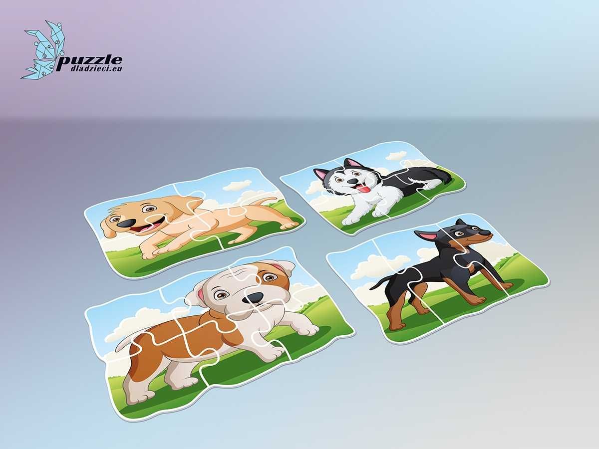 Progresywne Puzzle dla dzieci Pieski 03