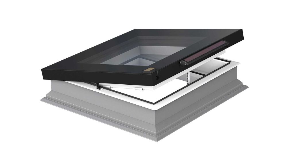 Okno dachowe dach płaski FAKRO DEF DU6 Z-WAVE SOLAR 100x100 cm Ruda Śl