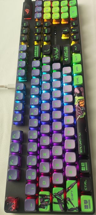 Єванґеліон EVA 01 Напівпрозорі keycap кейкапи Аниме Evangelion 122шт