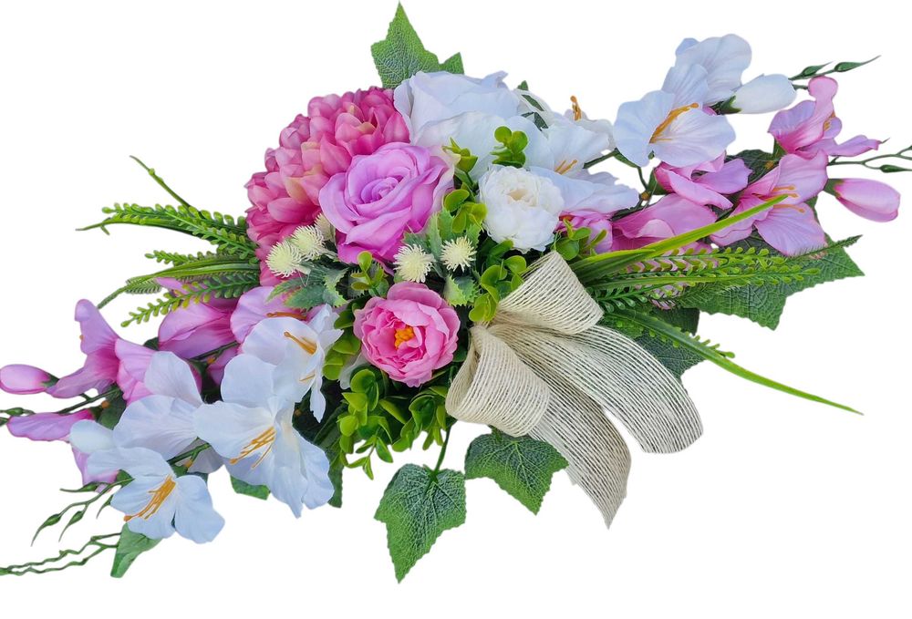 Kompozycja kwiatowa na grób cmentarz stroik ikebana Z152