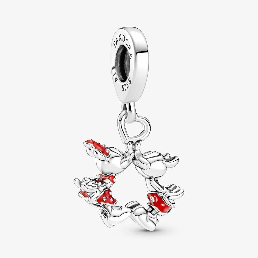 Conta pandora original mickey e minnie em prata