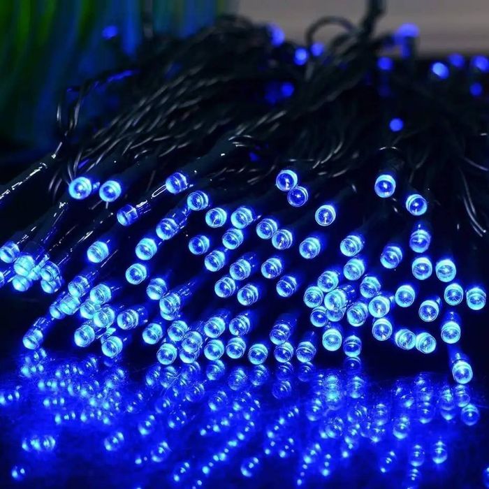 Длинная гирлянда для улицы 50 метров, Синяя гирлянда 800 LED