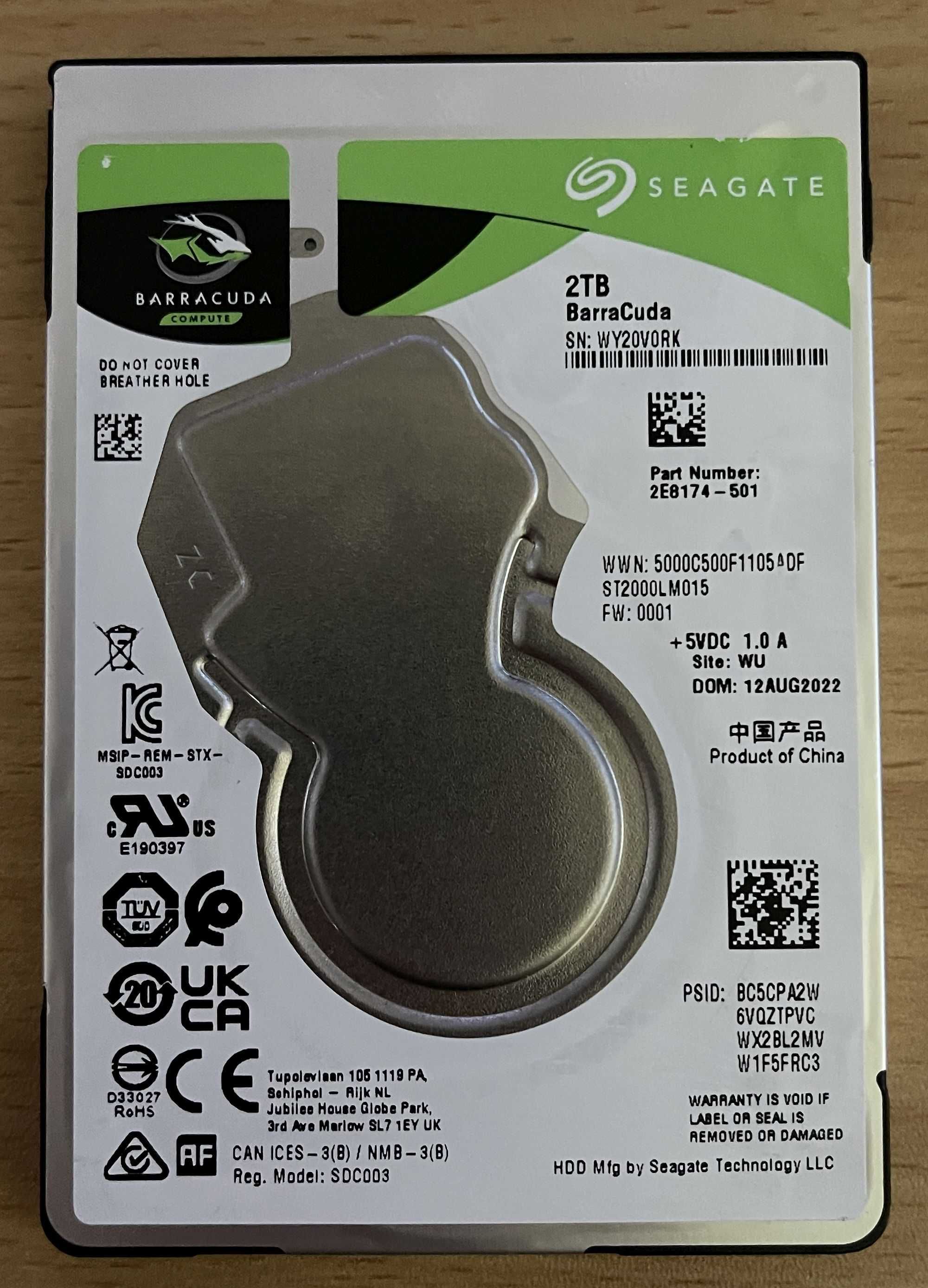 Dysk twardy HDD 2TB Seagate BarraCuda ST2000LM015 SATA-3 2,5"