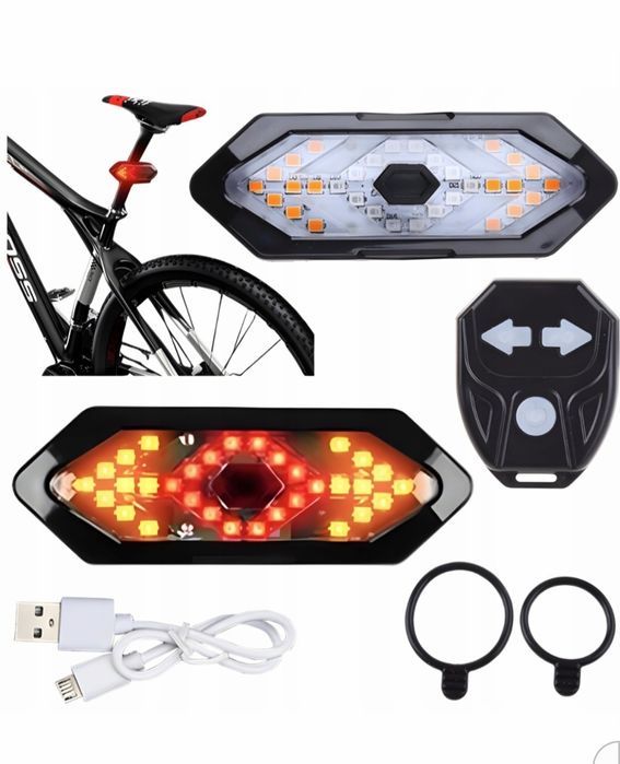 Kierunkowskazy rowerowe tył led  aku usb.