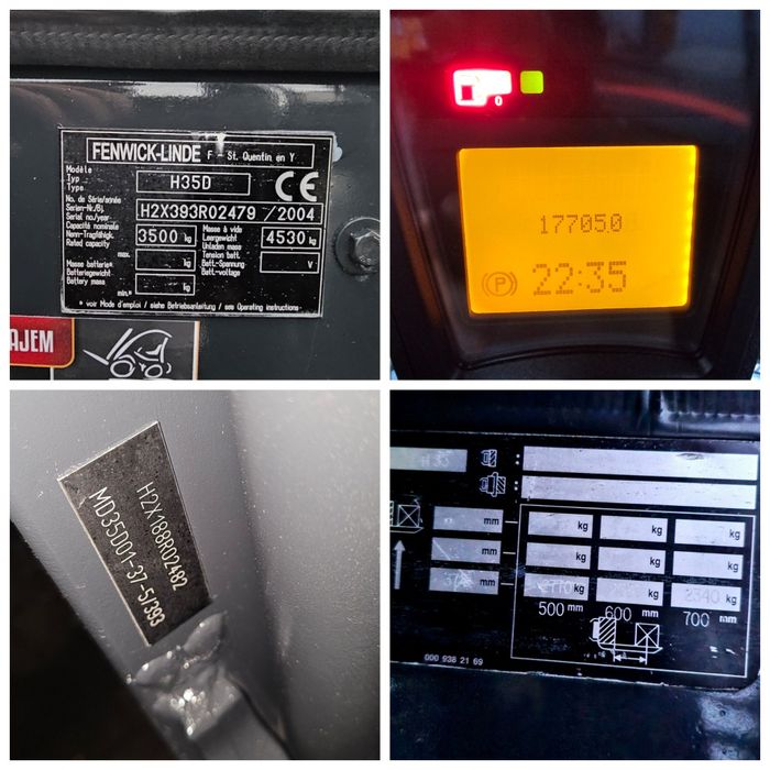 Wózek widłowy FENWICK-LINDE H35D DIESEL Przesuw pozycjoner 4 sekcje