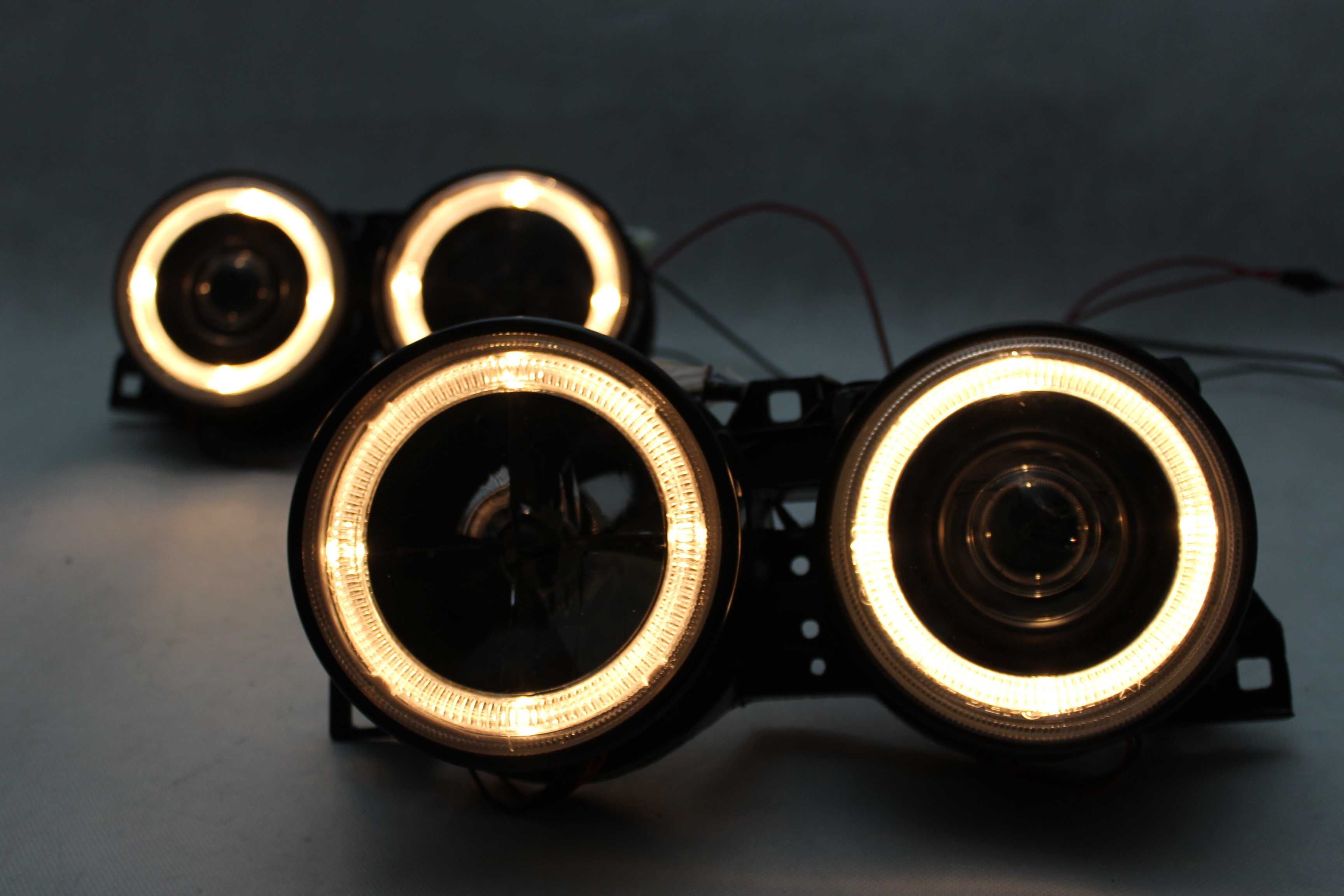 Lampy reflektory przednie przód BMW E30 82-94 RINGI ANGEL EYES Black 1
