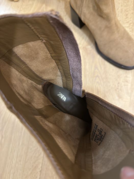 Ботинки ZARA, натуральна замша