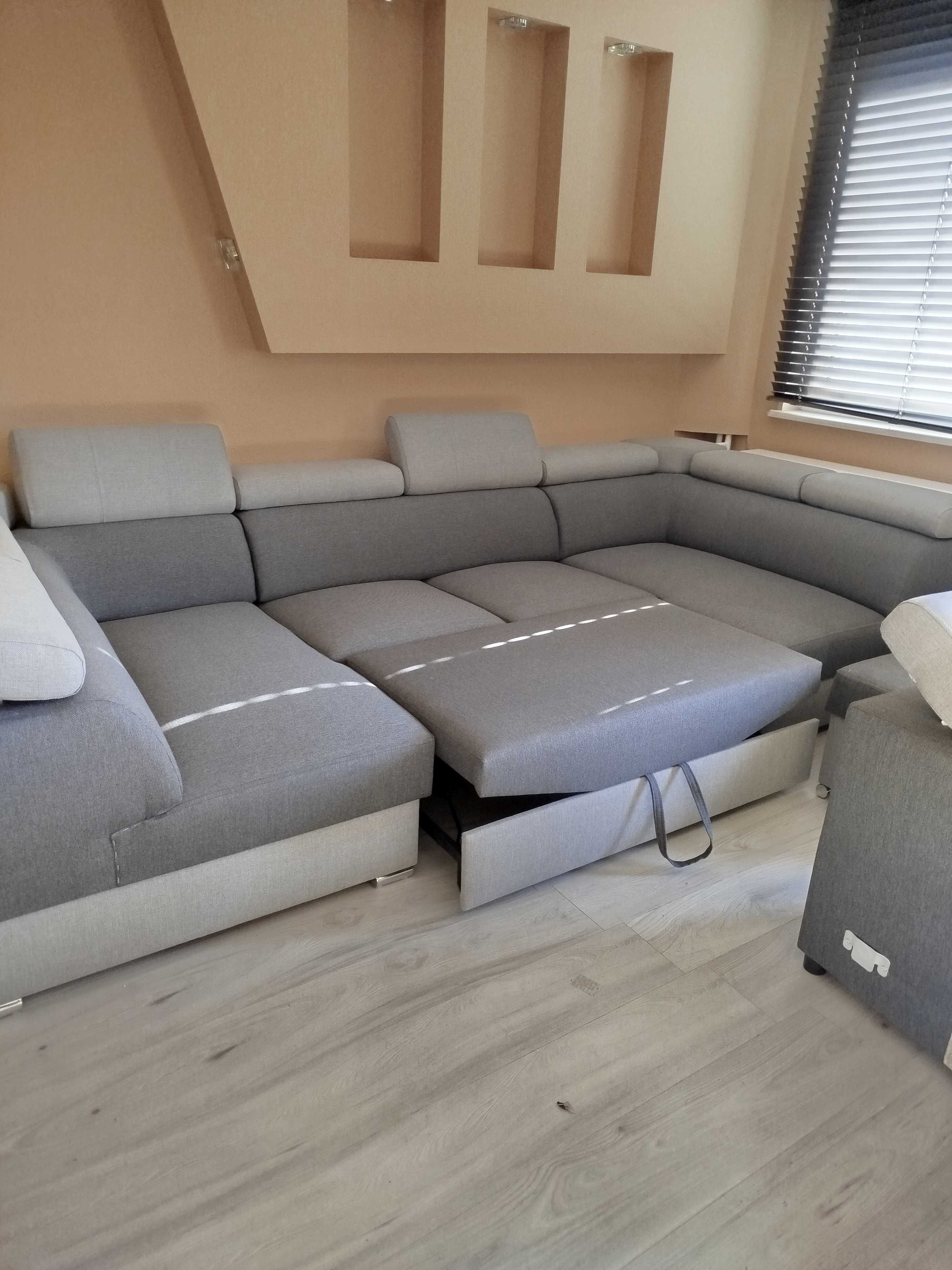 Narożnik z funkcją spania + pojemnik, tanio