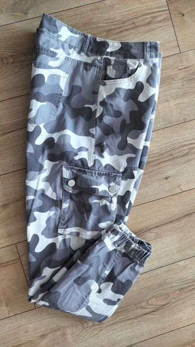 Spodnie męskie 2XL joggery moro kolory szarości jNowe bawełna pas102