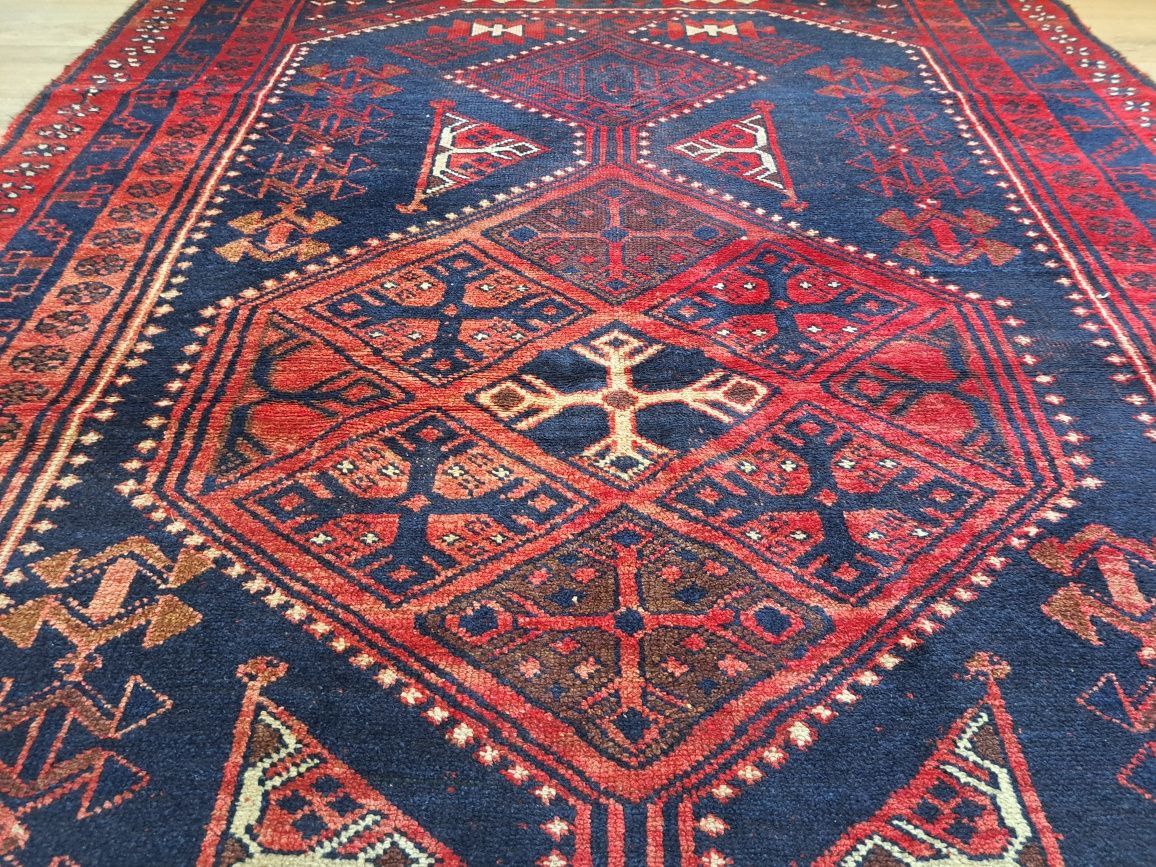 Niespotykany ręcznie tkany wełniany dywan Hamadan 170x260cm nr 1507