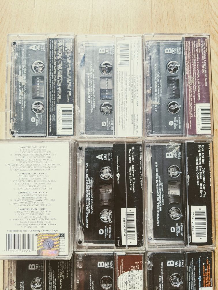 Kasety Led Zeppelin - kolekcja 13 kaset, gratka dla kolekcjonera