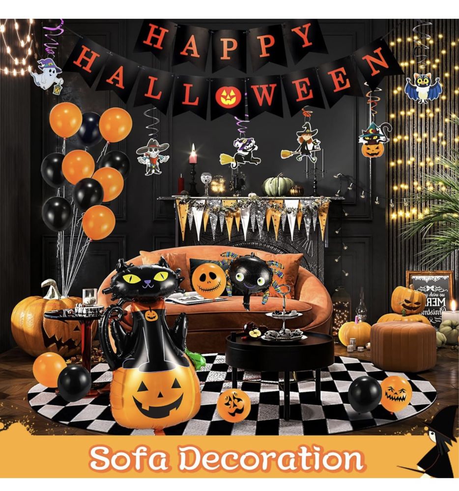 Conjunto de decoração de Halloween, 44 peças