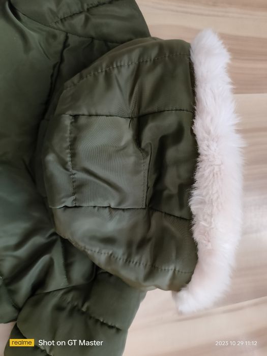 Kurtka zimowa przejściowa Sinsay 80/86 khaki stan bdb