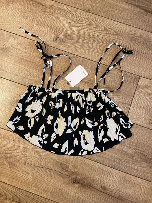 Asos top hiszpanka nowy czarno biały 34 xs