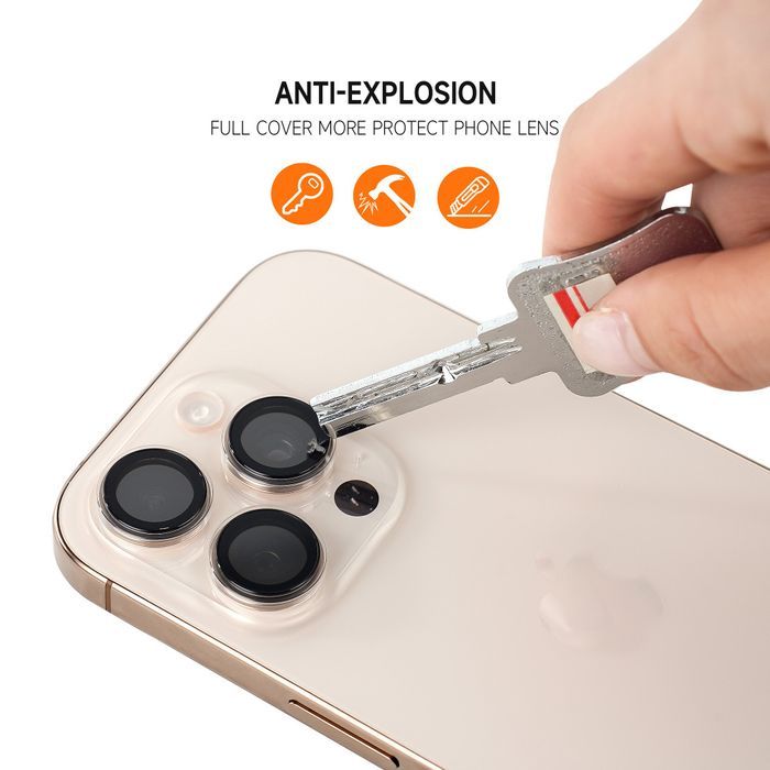 Hartowane szkło Tel Protect Titanium Lens iPhone 14/16e czarne (2 szt)