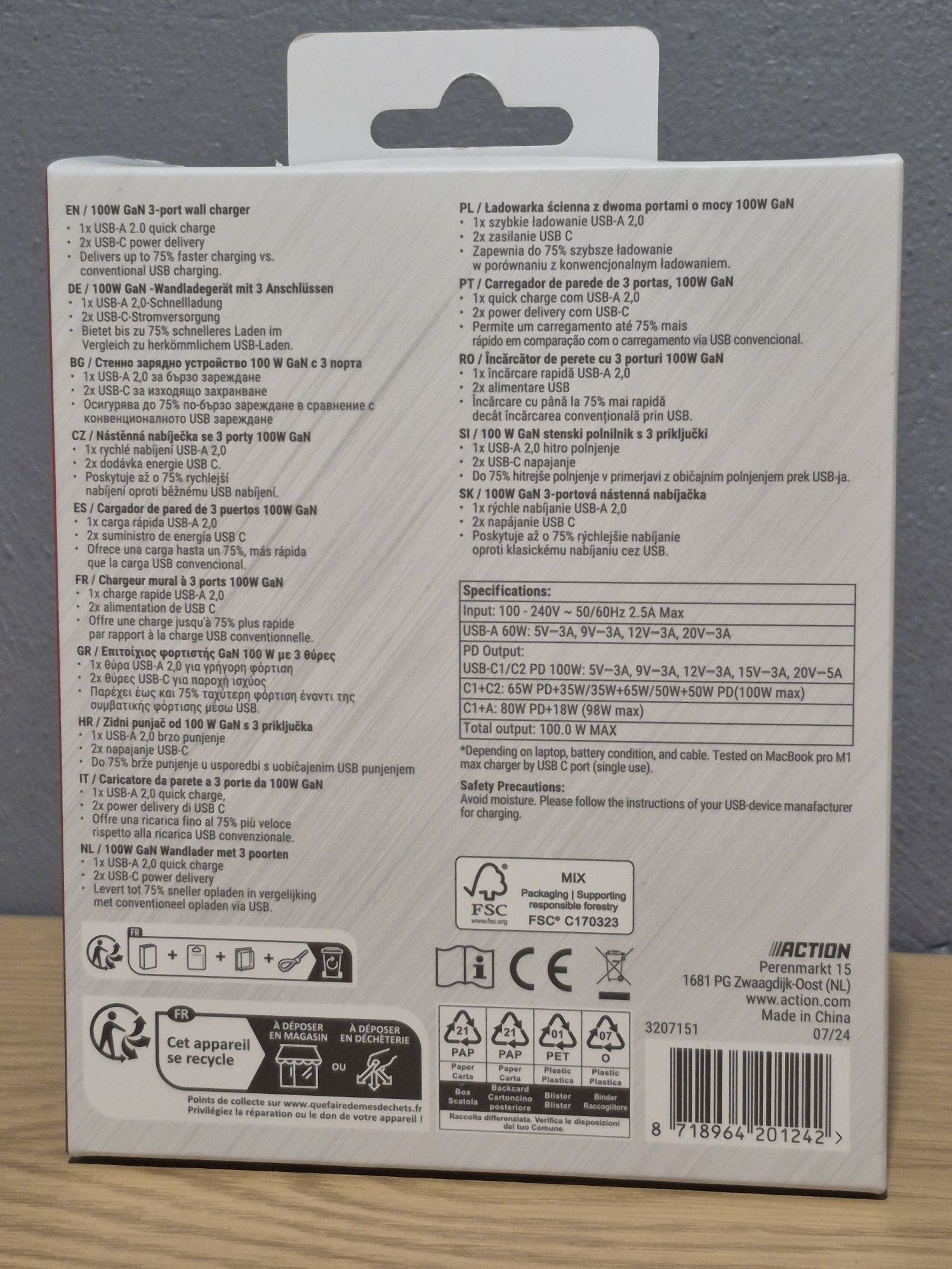 Szybka ładowarka 100W RE-LOAD GAN TECH 3