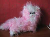 250_ Мягкая игрушка. Розовый котик. длина без хвоста 35 см
