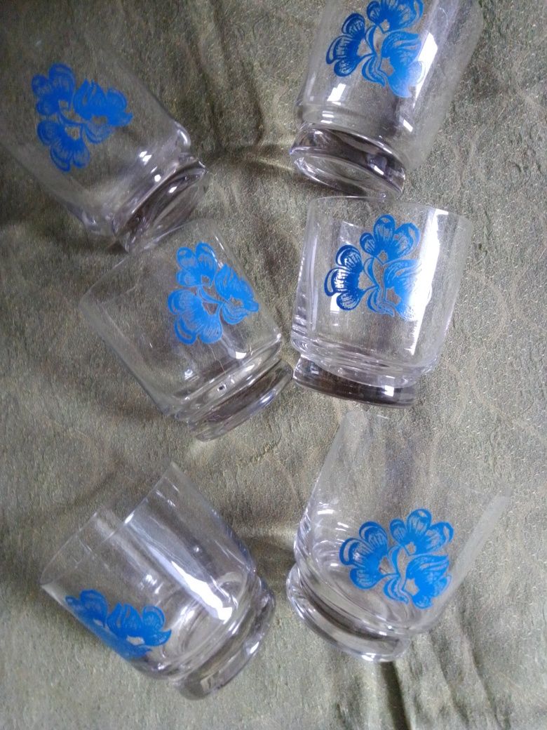 Стаканы стекло,с рисунком,6 шт.120 гр.