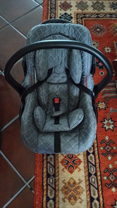 Carrinho de bebé 3 em 1 (Alcofa, ovo e cadeira), cinza e rosen gold