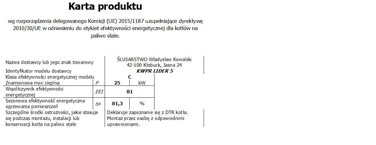 KOTŁY PIECE 5 KLASA 25 KW z podajnikiem Producent kotłów