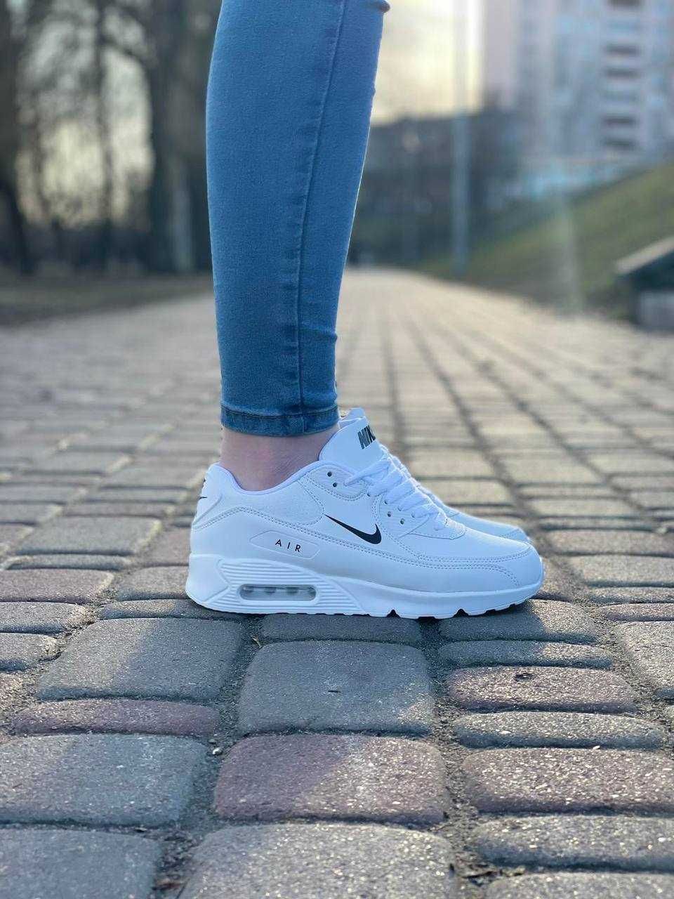 Спортивные женские кроссовки Nike Air Max 90 Натуральная Кожа! Найк