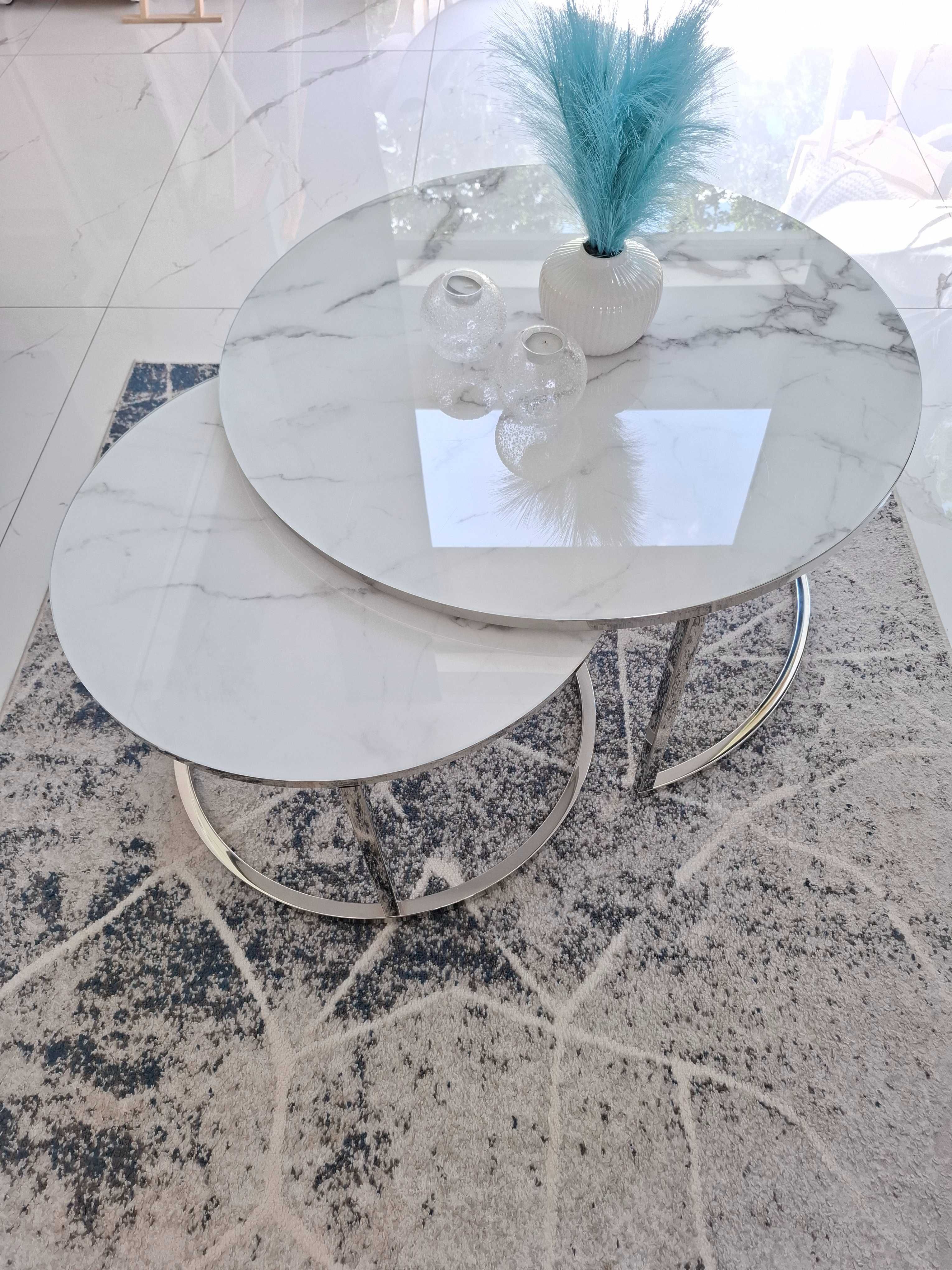 Dwa stoliki kawowe 80 i 60 cm , używane kilka miesiecy