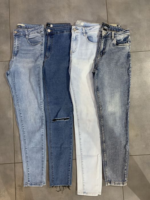 4 sztuki jeansów z wysokim stanem 38