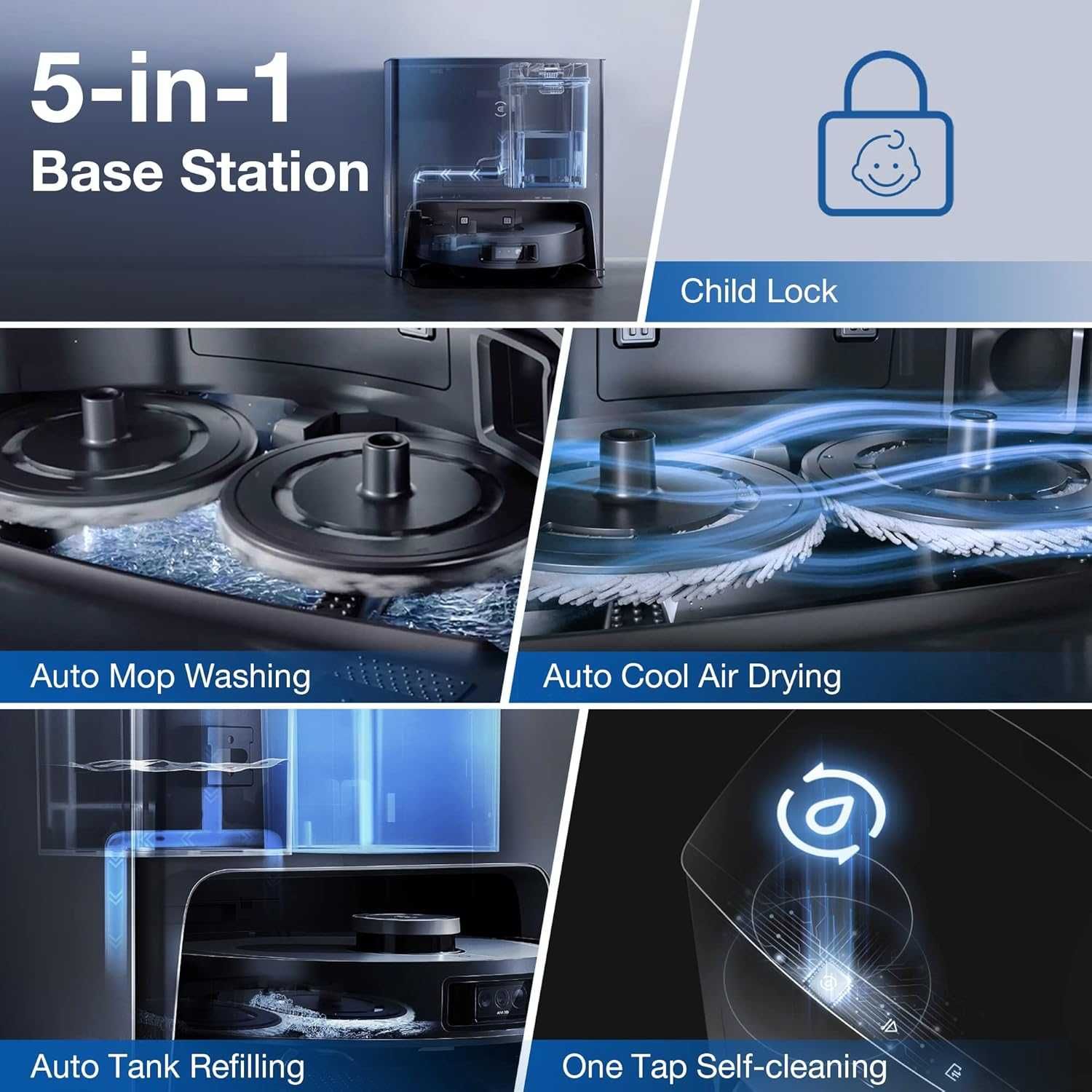 ECOVACS DEEBOT X1 Turbo robot odkurzający 5000 Pa ze stacją
