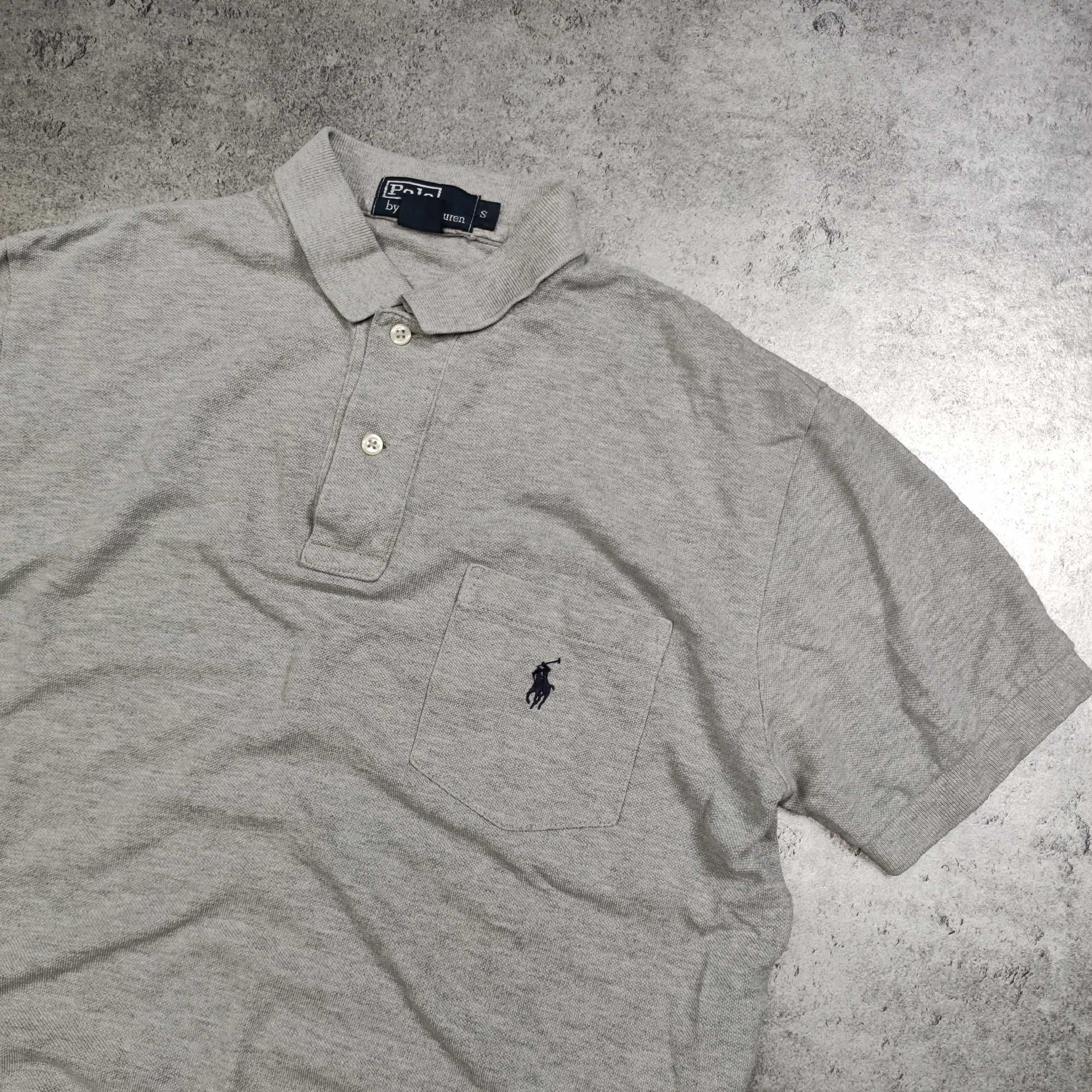 MĘSKA Koszulka PREMIUM Pleciona Bawełna Polo Ralph Lauren Kieszonka RL