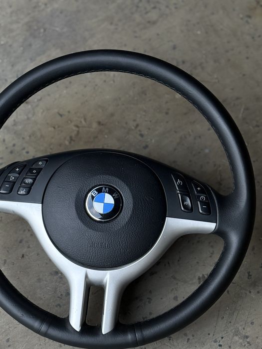 BMW E46 E39 E53 Спорт Руль Кермо три спиці Мульти руль Сріблястий деко