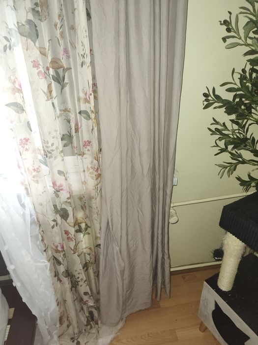 Zasłony beżowe 2 sztuki długie tunel home you