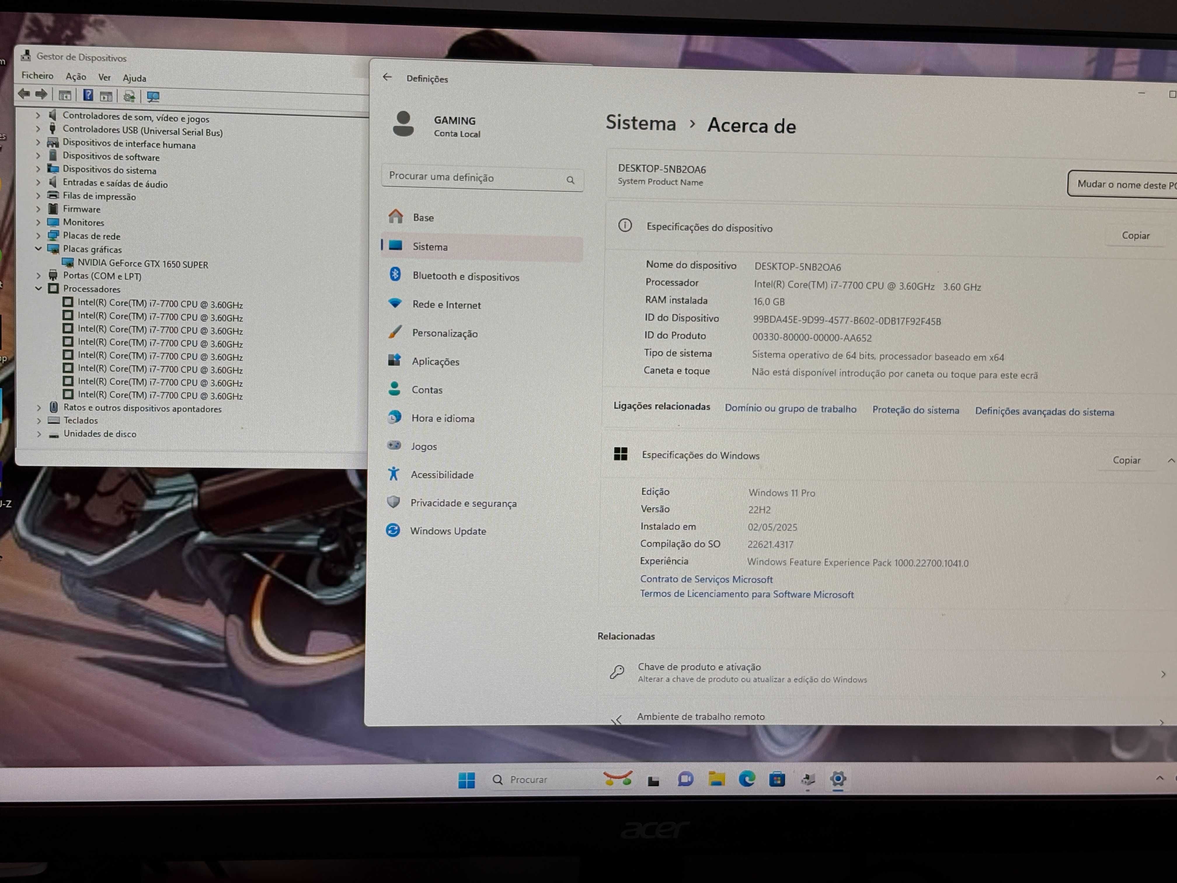 PC/Gaming i7-7700/Nvidia GTX 1650 Super DDR6/Monitor etc