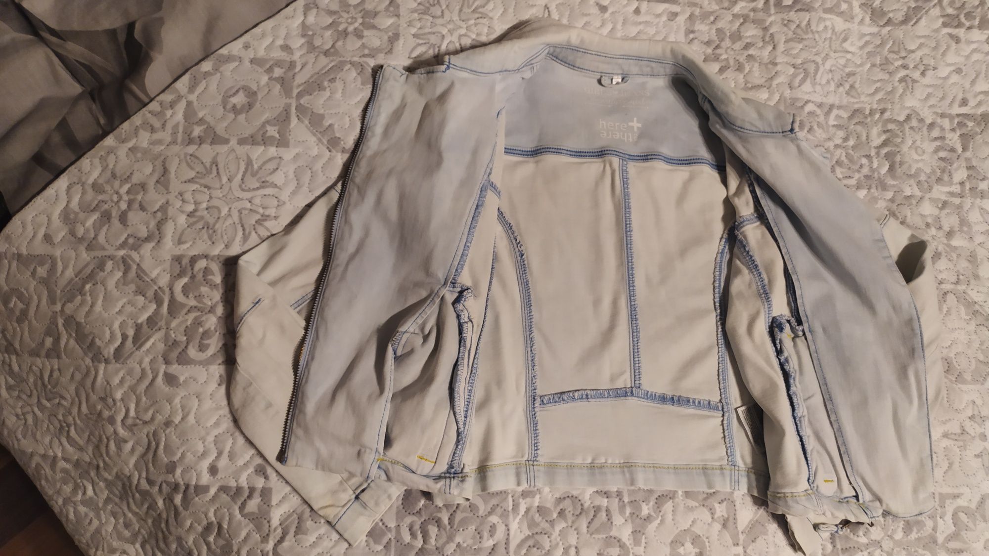 Ramoneska jasny jeans kurteczka wiosna 152/158 c&a elastyczny materiał