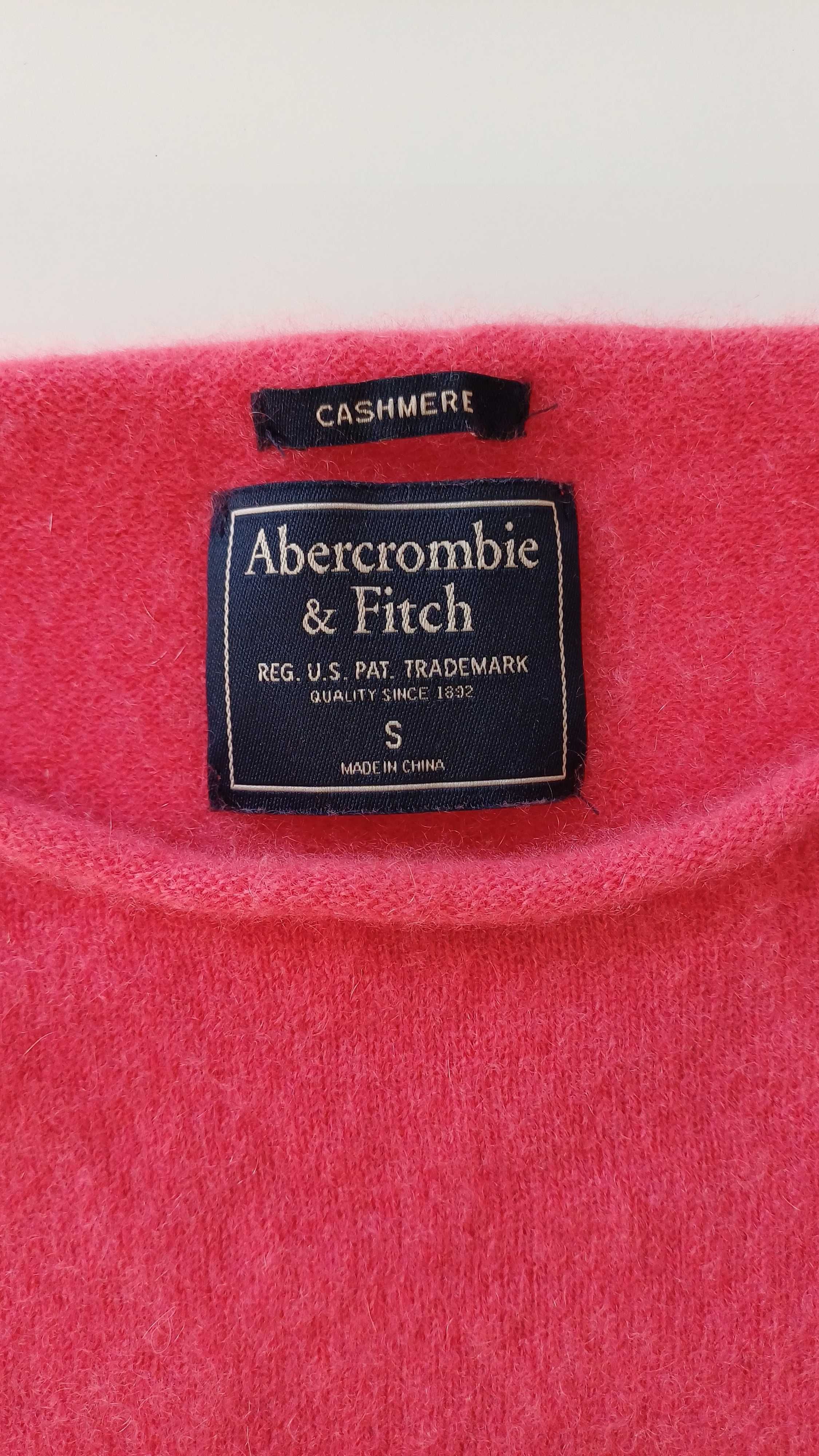 Kaszmirowy sweter Abercrombie & Fitch rozm. S koralowy