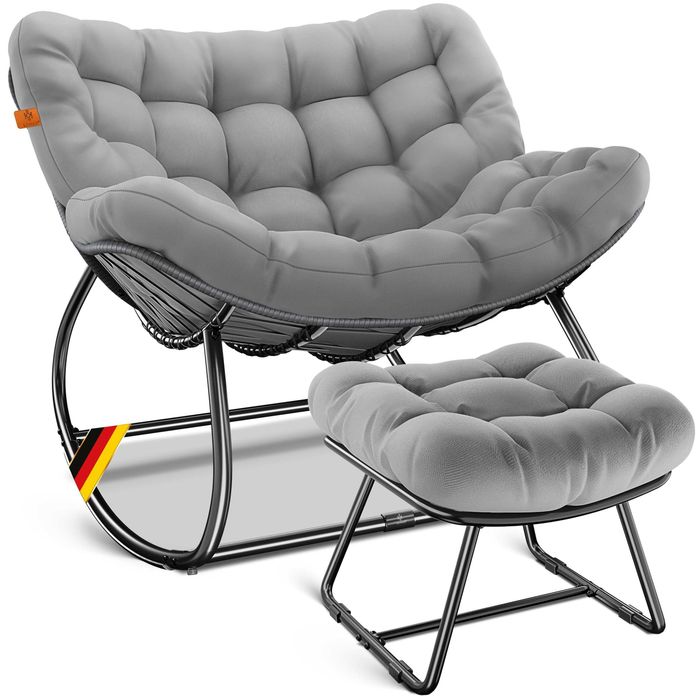 Fotel bujany ogrodowy z podnóżkiem wersja PRO ekskluzywna KESSER