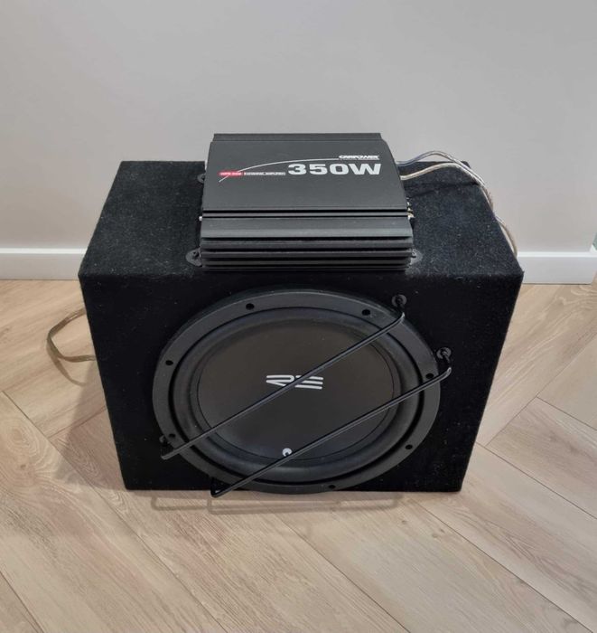 Skrzynia basowa subwoofer REAudio 12" 200RMS wzmaczniacz CARPOWER 350W