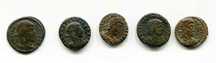 Lote 5 x Moedas Romanas Originais 300 - 400 DC RARO